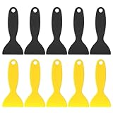 10 Stück Kunststoffspachtel Set, Kunststoff-Spachtel-Farbschaber, Flexibles Spachtelmesser Für 3d Druck, Wandreparatur, Aufklebermontage, Luftblasenentfernung (Schwarz, Gelb)