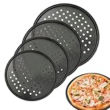 Genérico Pizzablech | Küchenzubehör aus Kohlenstoffstahl, Antihaftbeschichtung, Pizza Brot für Ofen | für Mietküche Camping Grill Party Hotel Schlafzimmer Wohnung