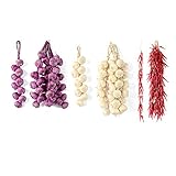 Fellibay Knoblauch Deko Wohnzimmer Künstlich Knoblauch Schnüre Künstliche Gemüse Drinnen Dekor Für Haus Küche Garten