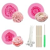 3 Stück kerzen formen silikon, Blume kerzen silikonformen, silikonformen kerzen, kerzenformen silikon, silikonform blumen, kerzenform, kerzen formen, Kostenloser Kerzendocht, Kerzendochthalter und Ahl