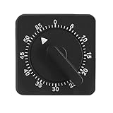 Kurzzeitmesser, Mechanischer Küchentimer, Eieruhr 60 Minuten, Timer mit Lauter Alarm für Kochen, Sport, Studieren, Schwarz