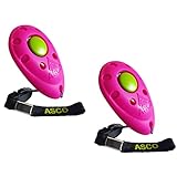 ASCO 2X Premium Clicker für Clickertraining, Hunde Katzen Pferde Profi Klicker, pink AC08P2X, 2 Stück