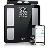 Mybeo - Körperfettwaage mit Handsensoren - mit App - Digitale Bluetooth Körperwaage - Personenwaage Multifunktionswaage - Digitale Anzeige – Handgriff für präzise Ergebnisse - mit Körperfettanalyse