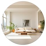 TSKDKIT 30cm Wandspiegel Rund Selbstklebender Glasspiegel HD Dekorative Wandspiegel Rahmenlos Spiegel Groß für Gäste WC, Badzimmer, Ankleidezimmer, Wohnzimmer etc