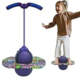 Pogo Ball mit Griffen Die Griffe sind verstellbar Ausgestattet mit Einer Luftpumpe Geeignet für Kinder und Erwachsene Zum Trainieren der Gleichgewichtsfähigkeit Maximale Belastbarkeit 100 kg (Lila)