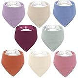 MOJINL Lätzchen Baby Absorbierende Spucktücher Baby Weiche Dreieckstuch Baby Musselin Halstücher Baby Einstellbare Sabberlätzchen Baby mit Verstellbarem Druckknopf für Kleinkinder Junge Mädchen