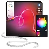 Philips Hue Flux 5m LED-Lightstrip, 1200 lm, lebendige Farben, flexible Innenbeleuchtung, Chromasync™-Farbmischung, RGBWWIC, zuschneidbar, erweiterbar, wiederverwendbar, App- und Sprachsteuerung
