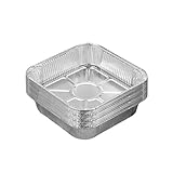 DurabSwap Aluminiumfolien-Tabletts, 20/30 Stück, Aluminiumblech, Backformen, Backformen, quadratisch, praktisch, silberfarben, Truthahn (15,2 x 15,2 cm, 20 Stück)