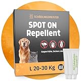 Spot On Repellent - 3 Tuben - Gegen Flöhe, Zecken, Läuse - Für Katzen und Hunde - Zum direkten Auftragen auf die Haut - Zeckenschutz Katze - Zeckenschutz Hund - Zeckenmittel (L (20-30 KG))