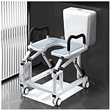 Elektrische Toilettensitzerhöhung mit Armlehnen, Universalrollen, Toilettenstandhilfe für Erwachsene, unterstützt bis zu 99.8 kg, Toilettenheber und Stützrahmen