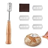 Bäckermesser,Teigmesser mit 5 Rasierklingen,Baguettemesser Brot Einschneidemesser,Klinge Brot Einschneiden,Baguettemesser Brot Lahm Scoring Tool Set,für DIY Brot Backen Einschneiden Baguette