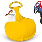 Lenkschlitten für Kinder & Erwachsene - robuster Poporutscher mit Griff - Schlitten Made in Germany - Bob Schlitten für die Wintertage - Schneeteller für groß und klein (gelb)
