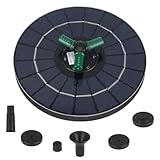 NUOBESTY Solarbetriebener Springbrunnenpumpe 18cm Durchmesser mit RGB LED Schwimmender Solarpoolbrunnen für Garten Vogeltränke und Wasserspiel