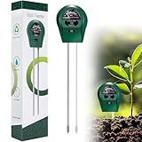 Leeelyan Bodentester, 3 in 1 Boden-Feuchtigkeitsmesser, Feuchtigkeitsmessgerät Pflanzen, Boden-pH-Messer, Bodenmessgerät Misst Feuchtigkeit, PH-Wert & Sonnenlichtstunden, kein Batterien Erforderlich