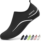 Sixspace Damen Herren Badeschuhe Wasserschuhe Schwimmschuhe Männer Frauen Strandschuhe Barfußschuhe für Strand,Pool,Meer,Wassersport,Tauchen,Surfen,Aqua Cycling(Schwarz 38 EU)