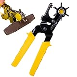 Gürtellochstanzer-Set, Revolverlochzangen-Set - Gürtellochzangen-Stanzwerkzeugsatz - Stofflocher, professionelles Rotationsstanzer-Set für Gürtel, Gurte, Hundehalsbänder