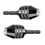 2-teiliger Bohrfutter-Adapter-1/4 Zoll Hex Schaft-Bohrer-Bit-Adapter, Schlagfutter-Adapter Keyless Bohrfutter für Schlagschrauber (0.3-6.5mm)