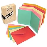 Japun - 50er Set blanko Falt-Karten inkl. Briefumschläge, Klapp-Karten zum gestalten, beschriften oder bedrucken - DIN A6 / C6 - farbig bunt