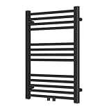 YEAUPE PRO Badheizkörper 700x500 mm Wandmontiert, Handtuchheizkörper Handtuchhalter Handtuchwärmer Handtuchtrockner Heizkörper Flach Bad Handtuchheizung, Schwarz
