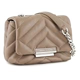 Armani Exchange Schultertasche für Damen, Modell MINI BAG, aus Kunstleder, Matelassé-Verarbeitung, zwei Innenfächer, Schnappverschluss, Schultergurt aus Metall, innen gefüttert, Placchet, Dark Pisco,