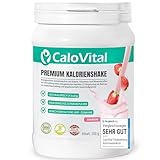Trinknahrung hochkalorisch für Gewichtszunahme | Kohlenhydrate & Eiweiß als Kalorien Shake | Hochdosiert mit vielen Vitaminen | CaloVital - Premium Qualität aus Deutschland (Erdbeere 500g), Pulver