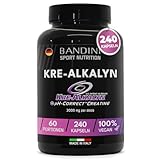 Bandini® Kre-Alkalyn - 240 Kapseln - Kre Alkalyn® pH-Korrektes Kreatin - 100% reines alkalisch gepuffertes Kreatinmonohydrat - 4 Kapseln/Tag für eine 2-monatige Versorgung - Halal & Vegan - 200 mesh