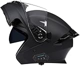 Motorrad Klapphelm Mit Bluetooth, Motorrad Helm Modularhelm Mit Doppelvisier, DOT/ECE-Zertifizierung Integralhelm, Bluetooth Full Face Helm Für Erwachsene Herren Und Damen 3,M=57-58CM