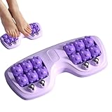 Fußmassageroller, Fußmassagegerät, Manuelles Doppel-Fußmassagegerät, Ergonomisches Entlastungswerkzeug mit Akupressur, Entspannung für Füße & Beine, Tragbar (Lila)