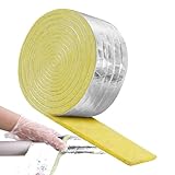 Generico Rohrisolierung – Rolle Wolle 32,81 Fuß | Fasergehäuse – Wärmedämmung für HLK-Rohre Luftkanäle AC Öfen Dachböden Wände von Häusern und Kellern p