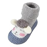 Generisch Baby-Heimhausschuhe, niedliche, warme Haushausschuhe für Säuglinge, gefütterte Winter-Innenschuhe Baby Schuhe Sportschuhe (Grey, 24 Toddler)