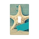 Strandmuschel, Seestern, Einzel-Kippschalter, Abdeckung, klassische, langlebige Steckdosenabdeckungen, Wandplatte für Innen- und Außenbereich, Heimküche Dekor