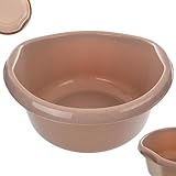 KADAX Runde Kunststoffschüssel. Becken tief und robust. Schüssel, Waschschüssel, Spülwanne Groß Eignet Sich hervorragend für das Badezimmer, den Waschraum, die Küche und das Haus (Ecru, 20L)