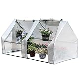 ZPVXRVQ Mini-Gewächshäuser, mit Türen mit Reißverschluss und aufgerollten Fenstern, tragbare Pflanzengewächshäuser, mit robuster PE-Abdeckung, wasserdicht, UV-beständig(120x60x60cm)