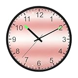 ODAWA Wanduhr, 30,5 cm, Rotgold, LED, Soundsteuerung, Küchenwanduhren, batteriebetrieben