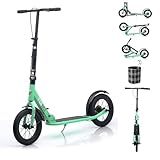 GHBXJX BigWheel 290mm Scooter, Cityroller Tretroller 4 höhenverstellbar | Mädchen Jungen | 290mm XXL Räder | Handbremse und Bremse | für Kinder und Erwachsene | Roller Kinder | Kickscooter,Grün