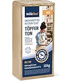 Töpferton 10kg rot lufttrocknend, geschmeidig & weich - Modellierton für Kinder & Erwachsene, ideal zum Formen & Töpfern