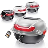 Mihoho Fahrradkoffer für alle Gepäckträger, abschließbare wasserdichte Fahrradbox | Helmkoffer | Gepäckträger Koffer | Helmbox | Fahrradgepäckträger Box (Grau)