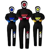 RTX MMA Judo Grappling Dummy – Boxsack für Brazilian BJJ Jiu Jitsu Standposition Wrestling BJJ Dummy für Kampfsporttraining Leinwand Ungefüllt (Red - 70)