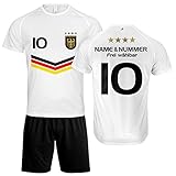 DE FANSHOP Kinder Personalisiertes Deutschland Trikot Set VD