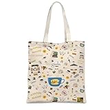 Gilmore Girls Stofftasche für Gilmore Girls Merch, Weiße Tote Bag aus Canvas, Bedruckt Tragetasche, Stylische Stoffbeutel Geschenkidee für Fanartikel, Damen, Alltag, Einkauf, Büro, Reisen, 40x35cm