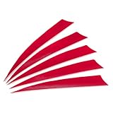 PATIKIL Pfeilfedern 50er Pack 5 Zoll Pfeil Truthahnfeder Befiederung Rechtsflügel Rot Pfeil-Befiederung für DIY Zielschießen