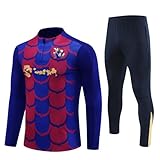 ZHSQASAXD 2025-2026 Spanien Trikot Geschenk Fußball Trainingsanzug, Herren Langarm-Sportbekleidung Trainings Jacke Jogginganzug Hose Atmungsaktives Sporttraining Fitness Laufanzug,G,XL