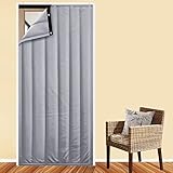 Schalldichter 3-in-1-Türvorhang mit Geräuschverdunkelung, Wärmedämmung, winddichte Decke für den Winter, Raumteiler für Schlafzimmer, Wohnzimmer und Büro