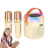 Kinder-Karaoke-Maschine mit jarl-Lautsprecher und 2 Mikrofonen | Tragbares Zuhause-Karaoke-Spielzeug, Bunte Mini-Karaoke-Anlage für Kinder, Familie und Freunde,Freunde, Familie Kinder-Karaoke