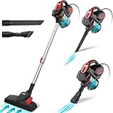 INSE 600W Stielstaubsauger mit Kabel, 18KPA Handstaubsauger mit Kabel 6M, 3-in-1 klein Staubsauger mit Filter, 180°Saugdüse und 43-78cm Teleskoprohr, Staubsauger Beutellos für Harte Böden Teppich Auto