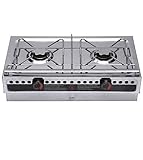 COMPASS Spirituskocher 3000, 2-flammig 2.000 Watt | 46.4 x 26.2 x 13.7 cm I Rostfreier Edelstahl | Sicher & effizient I Ideal für Marine & Outdoor