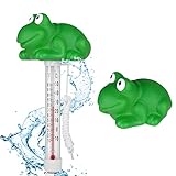 OFFCUP Floating Pool Thermometer, Wasser Temperatur Thermometer, Schwimmende Wasserthermometer, Schwimmende Pool Thermometer Cute Für Swimmingpool, Hot Tubs, Fischteiche & Baby-pool（Grüner Frosch)