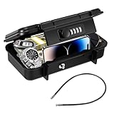 Tragbarer Tresor mit Zahlencode, Wasserdichter Outdoor Sicherheitssafe mit abnehmbarer Kette, Mini-Safe mit Zahlenschloss für ihre Wertsachen, Strandsafe für Reisen, Strand, Hotel, Pool, Camping