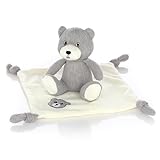 Nordstern Kuscheltier mit Schmusetuch Set - Babygeschenk für Mädchen und Jungen zur Geburt in Strickoptik - Erstausstattung Schmusetier und Schnuffeltuch Bär in Grau