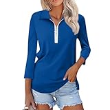 Damen Shirt 3/4 Arm Locker Bluse 3/4 Arm Damen Schwarzes Tshirt Damen Lustige T Shirts Shirt Damen 3/4 Arm Hellblau 20Er Jahre Kostüm Damen Sommer Tshirt Damen Longbluse Blau M